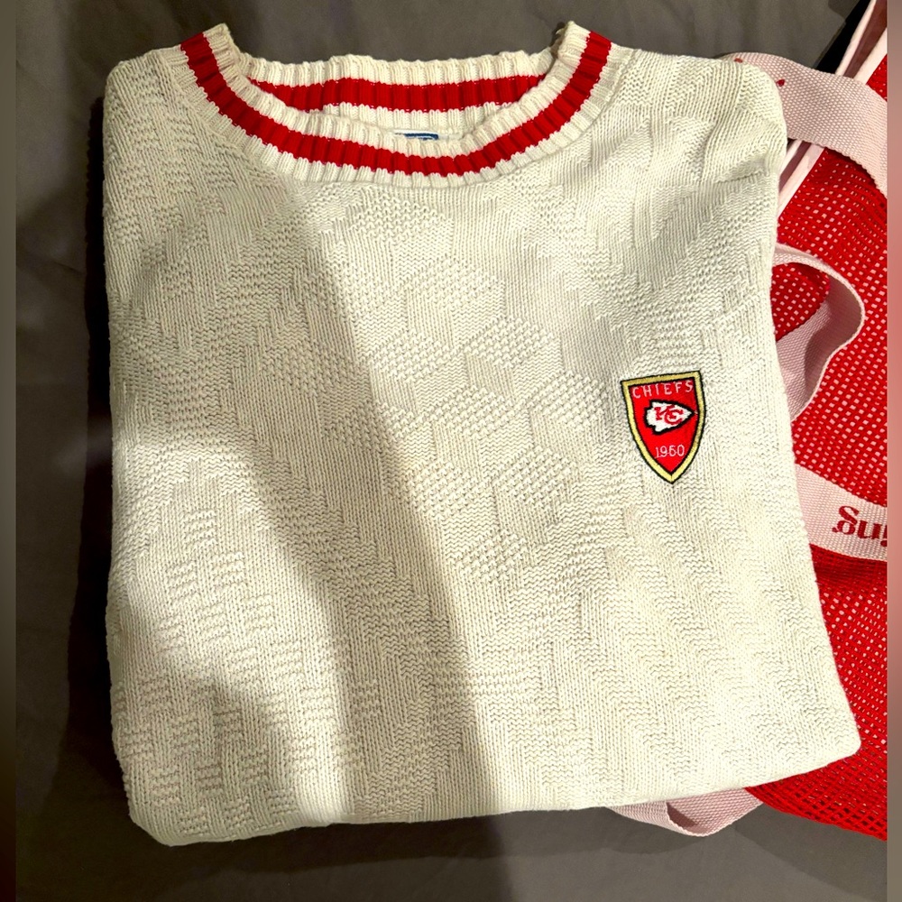 Kansas City Chiefs vintage sweater. NFL Officially Licensed Product.